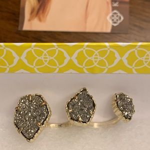 Kendra Scott Naomi Platimun drusy Ring M/L (7/8)